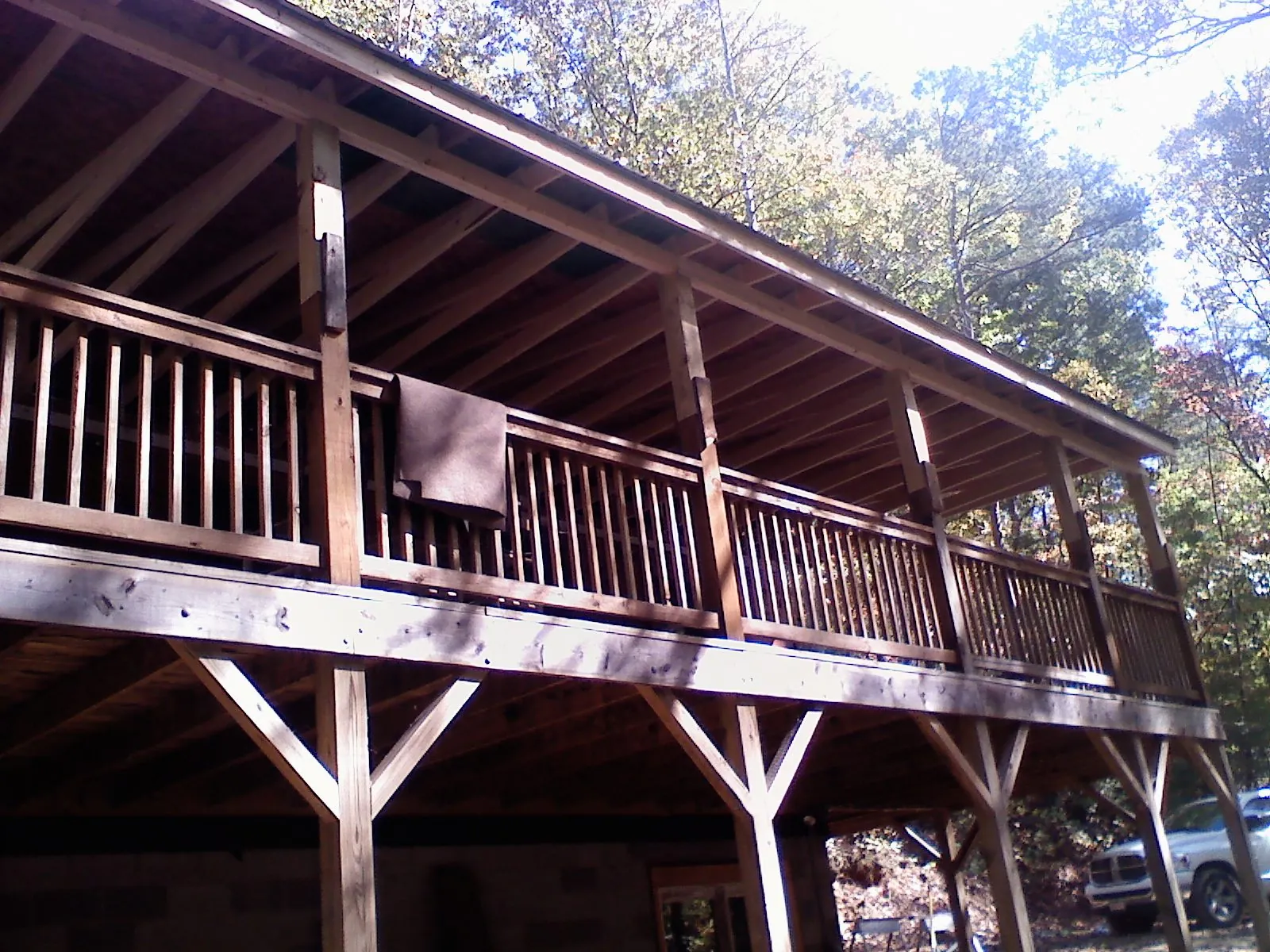 Timber framing under a new elevated porch and deck — Roof Leak Repair in Richfield by Roofing Brothers